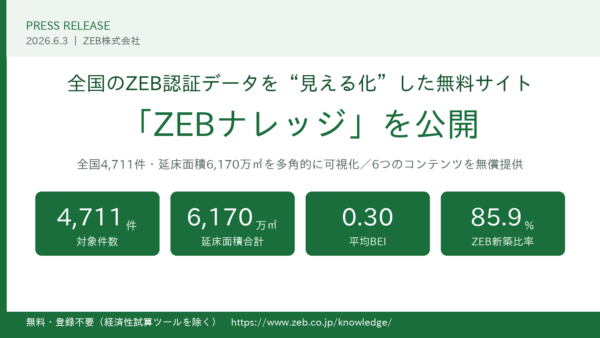 全国のZEB認証データを“見える化”した無料サイト「ZEBナレッジ」を公開